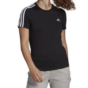 Adidas Women’s Essential Cotton 3 Stripe T-Shirt